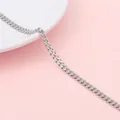 Polished silver stainless steel Cuban link chain for DIY hip-hop jewelry making - 1.2 Double-sided Curb Chain Width 4.4mm (#07)