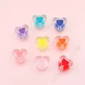 Colorful acrylic heart beads in eight translucent colors for DIY jewelry making - Heart / 10 Pieces/Pack (15x17mm) / Multicolor