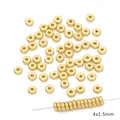 Cuentas espaciadoras planas bañadas en oro de 14K 4x1.5mm para bisutería artesanal - Lámina Delgada (Estilo #07)