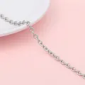Polished silver stainless steel Y2K hip-hop oval link extension chain for DIY jewelry - 1.2 Round Cable Chain Width 4.4mm (#09)