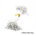 Silberne tropfenförmige künstliche Blütenstempel für DIY Haarnadeln 1x60mm 90 Stück - Perlmutt-Gips-Blumenstaubblätter / 1x60mm (90 Stück/Packung) / Silber