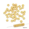 Cuentas espaciadoras redondas planas doradas de 5x2mm bañadas en oro 14K para joyas - Cuenta Plana (Estilo #09)