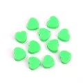 Green heart-shaped polymer clay beads for DIY jewelry and handmade bracelets - Solid Heart Shape / 30 Pieces/Pack (9x10mm) / Grass Green