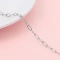 Silver stainless steel paperclip link chain for Y2K hip-hop jewelry making - Flat Rectangular Link Chain Width 3.2mm (#14)