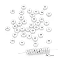 Cuentas espaciadoras planas plateadas de 6x2mm para creación de joyas y pulseras DIY - Lámina Delgada (Estilo #12)