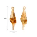 Acrylic conch shell pendant in yellow and white patterns for DIY jewelry making - Sea Snail Style (#07) / 12 Pieces (49x14mm) / Light Coffee