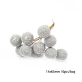 Silberne Perlen-Blütenstempel für handgefertigte Haarnadeln, DIY-Zubehör-Set 10 Stück - Einseitige Beere (14mm)