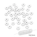 Cuentas espaciadoras plateadas redondas planas 7x2,2mm para joyería DIY y pulseras - Lámina Delgada (Estilo #14)