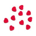 Vibrant red heart-shaped polymer clay beads for DIY jewelry and hair accessory making - 30 Pcs/Pack / Red