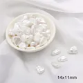 Perles baroques irrégulières blanches 14x11mm pour la création de bijoux DIY élégants - Graine Longue / Lot de 10