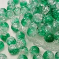 Groene crackle glaskralen met intern barstpatroon voor DIY sieraden maken - Diameter 10mm (ca. 30 stuks) / Donkergroen (Nr.7)