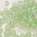 Lichtgroene craquelé glazen ronde kralen voor DIY sieraden met interne breuktextuur - Lichtgroen (Nr.10)