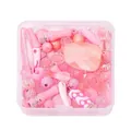 Ensemble de perles acryliques roses pour bijoux DIY dans une boîte carrée transparente - Rose / Poids Net 50g (Avec Boîte)
