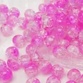 Roze ronde glazen kraakparels voor het zelf maken van handgemaakte sieraden - Diameter 10mm (ca. 30 stuks) / Roze (Nr.6)