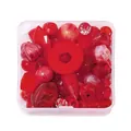 Kit de perles acryliques rouges pour bijoux DIY dans une boîte de rangement carrée - Série Rouge / Poids Net 50g (Avec Boîte)