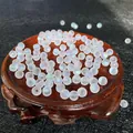Frosted white crystal round beads with aurora shimmer for DIY jewelry making - 4mm/Pack / Matte Iridescent