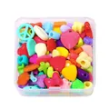 Kit de perles acryliques DIY multicolores formes cœur et papillon en boîte transparente - Tons Arc-en-ciel / Poids Net 50g (Avec Boîte)