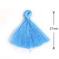Pendaglio nappina in poliestere blu brillante da 27mm per creazione orecchini fai da te - 27mm / Azzurro