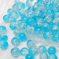 Hemelblauwe en witte gekraakte glazen kralen voor doe-het-zelf sieraden maken - Hemelsblauw Wit Crackle (Nr.20)