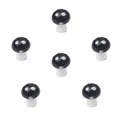 Set di 6 perline a fungo in vetro bianco e nero per progetti di gioielli fai da te - 10x12mm (5 Pezzi/Confezione) / Nero