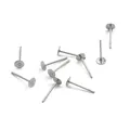 Flache Ohrstecker aus Edelstahl in Silberoptik für die DIY-Schmuckherstellung - 4x12mm / Silber