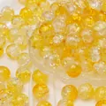 Heldergele crackle glaskralen met interne barsttextuur voor het maken van DIY-sieraden - Heldergeel (Nr.22)