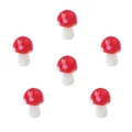 Set di 6 perline a fungo in vetro rosso con pois bianchi per creazione gioielli fai da te - 10x12mm (5 Pezzi/Confezione) / Rosso