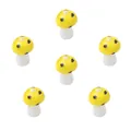 Perline di vetro a fungo gialle con puntini neri per gioielli e collane fai da te - 10x12mm (5 Pezzi/Confezione) / Giallo