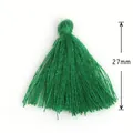 Pendaglio a nappa verde da 27 mm in cotone e poliestere per orecchini fai-da-te - 27mm / Verde scuro