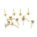 Ohrstecker aus Edelstahl mit Flachkopf in Gold für DIY-Schmuckherstellung - 5x12mm / Gold