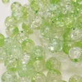 Lichtgroene gekraakte glaskralen voor DIY-sieraden met interne ijsbarstpatronen hier - Lichtgroen Crackle (Nr.15)