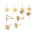 Goldene Edelstahl-Ohrstecker mit flachem Kopf für DIY-Schmuckherstellungsprojekte - 8X12mm / Gold