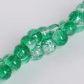 8mm green crackle glass beads with ice flower patterns for DIY jewelry necklaces - Diameter 4mm (Approx. 100 Pcs) / Green