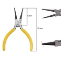 Mini round nose jewelry pliers with yellow non-slip handles for DIY wire wrapping and beads - Long Round Nose Pliers / Length approx 13.5cm