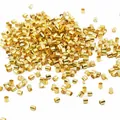 Bulk gold plated hollow cylindrical tube beads for DIY bracelet making and jewelry design - 2.5mm (500 Pieces/Pack) / Gold