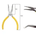 Yellow handle needle nose pliers for DIY jewelry making, 13cm length with 5cm head size - Bent Nose Pliers (No Teeth)