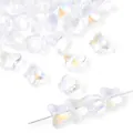 Iridescent butterfly crystal beads with AB coating for DIY jewelry making and crafts - Approx. 7.5x10mm, Thickness approx. 6mm, Hole approx. 1mm, 20 Pcs/Pack / Crystal White
