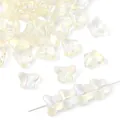 Iridescent butterfly crystal beads with AB color coating for DIY jewelry making - Approx. 7.5x10mm, Thickness approx. 6mm, Hole approx. 1mm, 20 Pcs/Pack / Crystal Yellow