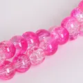 8mm rose pink cracked glass beads with internal explosion texture for DIY jewelry making - Diameter 6mm (Approx. 65 Pcs) / Pink