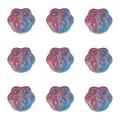 Pink and blue gradient cat paw glass beads for DIY jewelry making and bead crafts - 15x14mm (20 Pieces/Pack) / Red Mixed Lake Blue