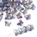 Colorful butterfly shaped crystal glass beads for DIY jewelry with iridescent finish - Approx. 7.5x10mm, Thickness approx. 6mm, Hole approx. 1mm, 20 Pcs/Pack / Gradient Grey