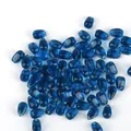 Dark blue teardrop glass beads with high transparency for DIY handmade hair accessories - Water Drop Style / 9x6mm (Set of 5) / Peacock Blue