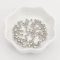 Polished silver CCB round spacer beads for DIY jewelry making in a petal dish - 4mm (300 Pieces/Pack) / Silver
