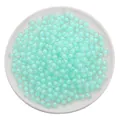 Mint green double-layer acrylic round beads for DIY jewelry and bracelet making - Glossy Lake Blue