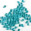 Seebeblaue Glastropfenperlen mit strukturierter Oberfläche für DIY-Schmuck - Wassertropfen-Stil / 9x6mm (5er-Set) / Dunkelgrün