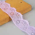 Lichtpaarse bloemen kantband rol voor doe-het-zelf naaien en kledingdecoratie - Breedte 4cm (5 Yards/Verpakking) / Paars