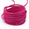 Cordino piatto scamosciato fucsia 3mm per gioielli fai-da-te e collane fatte a mano - 1m (Larghezza 2,8mm) / Rosso rosa