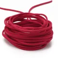 Cordino piatto in finta pelle rossa 3mm per creazione gioielli fai da te e artigianat - 1m (Larghezza 2,8mm) / Rosso brillante