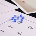 Sapphire blue 6mm cube crystal glass spacer beads with holes for DIY jewelry making - 20Pcs/Pack / Deep Blue