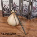 Klassischer 180mm dunkler Ebenholz-Haarstab für DIY traditionellen chinesischen Haarschmuck - 18cmx0.6cm Lochdurchmesser 1mm / Dunkelbraun